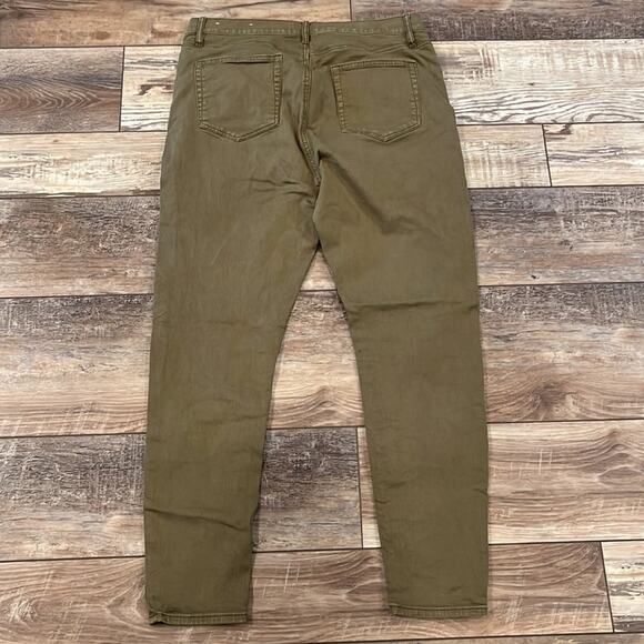 LOFT Olive Green High Waist Skinny Ankle Jeans Size 14 - Picture 11 of 12